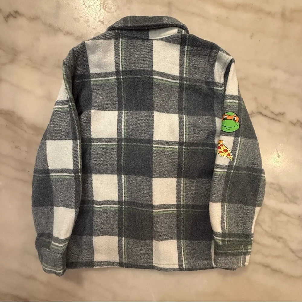Boys' Teenage Mutant Ninja Turtles Shacket - Green/Charcoal Gray size S 6/7